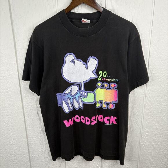 Vintage 1989 20th Anniversary Edition Woodstock Rainbow Tee Shirt Size Large - Picture 1 of 6